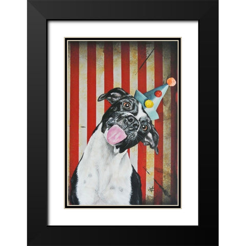 Party Dog I Black Modern Wood Framed Art Print with Double Matting by Coleman, Victoria