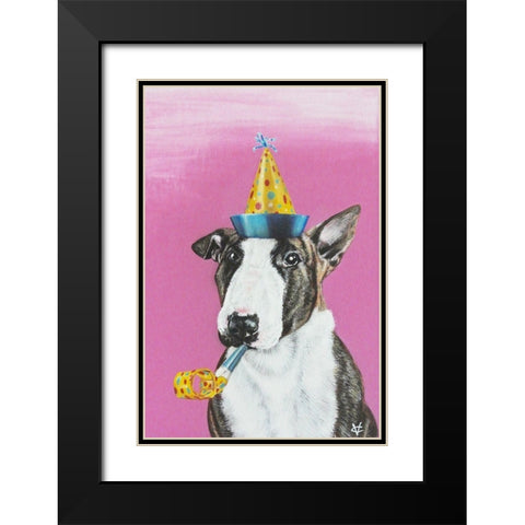 Party Dog II Black Modern Wood Framed Art Print with Double Matting by Coleman, Victoria