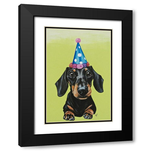 Party Dog III Black Modern Wood Framed Art Print with Double Matting by Coleman, Victoria
