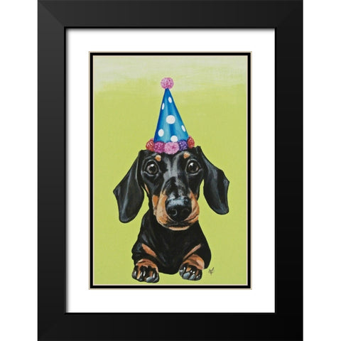 Party Dog III Black Modern Wood Framed Art Print with Double Matting by Coleman, Victoria