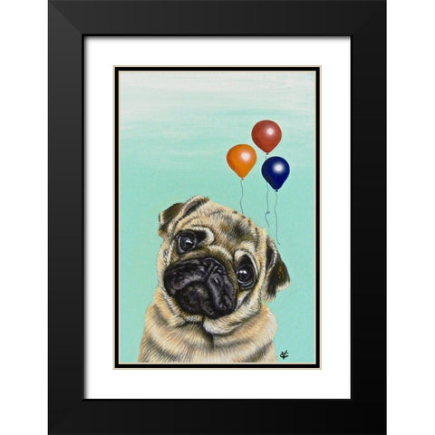 Party Dog IV Black Modern Wood Framed Art Print with Double Matting by Coleman, Victoria