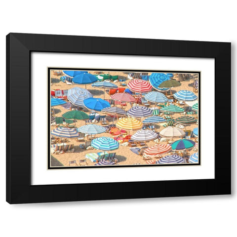 Umbrellas I Black Modern Wood Framed Art Print with Double Matting by Linden, Sally