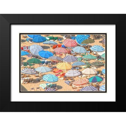 Umbrellas I Black Modern Wood Framed Art Print with Double Matting by Linden, Sally
