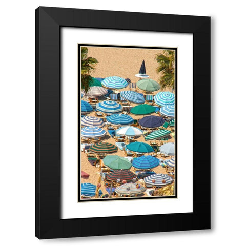 Umbrellas II Black Modern Wood Framed Art Print with Double Matting by Linden, Sally