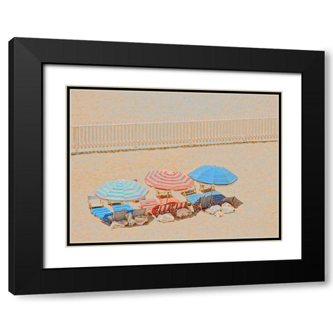 Umbrellas III Black Modern Wood Framed Art Print with Double Matting by Linden, Sally