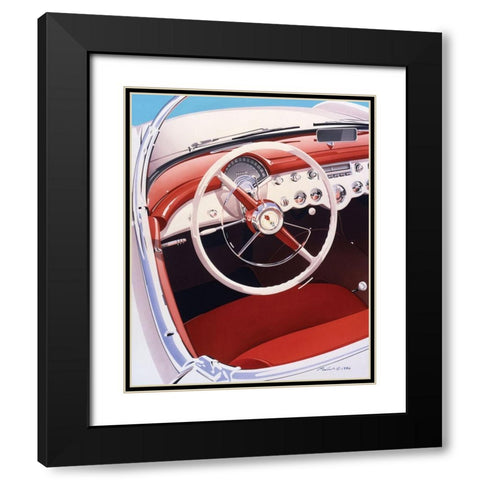 Steering Black Modern Wood Framed Art Print with Double Matting by Mukai, Dennis