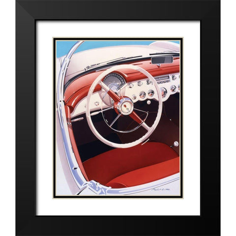 Steering Black Modern Wood Framed Art Print with Double Matting by Mukai, Dennis