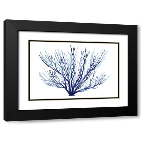 Azure Fan II Black Modern Wood Framed Art Print with Double Matting by Popp, Grace