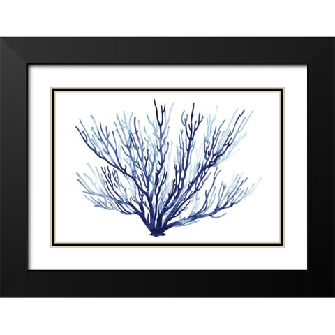 Azure Fan II Black Modern Wood Framed Art Print with Double Matting by Popp, Grace