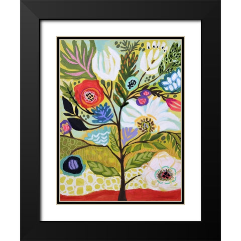 Flower Tree I Black Modern Wood Framed Art Print with Double Matting by Fields, Karen