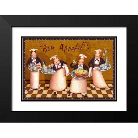 Chefs Bon Appetit V Black Modern Wood Framed Art Print with Double Matting by Eisner, Viv