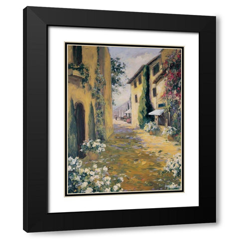 Italian Villa I Black Modern Wood Framed Art Print with Double Matting by Stevens, Allayn