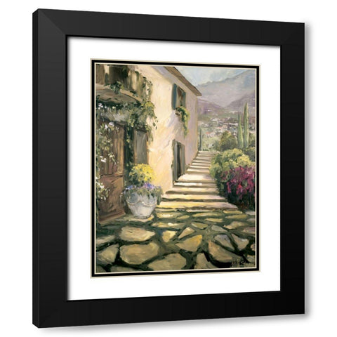 Italian Villa II Black Modern Wood Framed Art Print with Double Matting by Stevens, Allayn