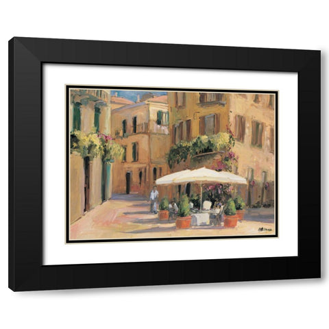 Cafe Bordeaux Black Modern Wood Framed Art Print with Double Matting by Stevens, Allayn
