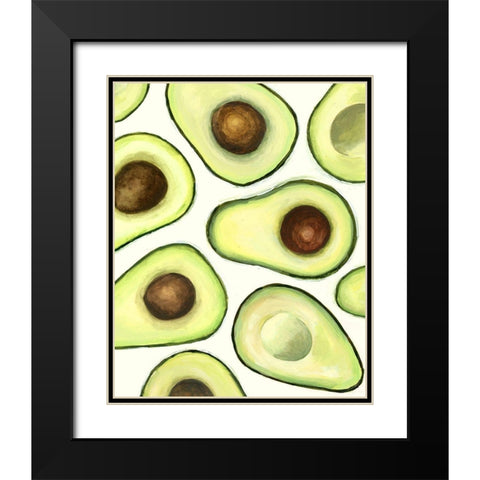 Avocado Arrangement I Black Modern Wood Framed Art Print with Double Matting by Borges, Victoria