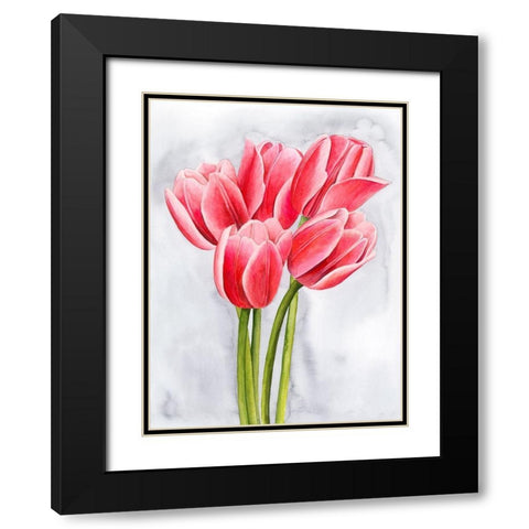 Tulip Tangle II Black Modern Wood Framed Art Print with Double Matting by Popp, Grace