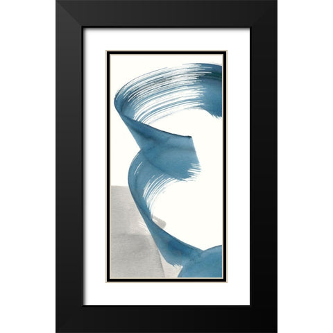 Breaking Blue III Black Modern Wood Framed Art Print with Double Matting by Stramel, Renee W.