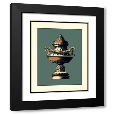 Classical Urn IV Black Modern Wood Framed Art Print with Double Matting by Vision Studio