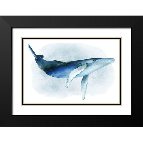 Watercolor Humpback I Black Modern Wood Framed Art Print with Double Matting by Popp, Grace