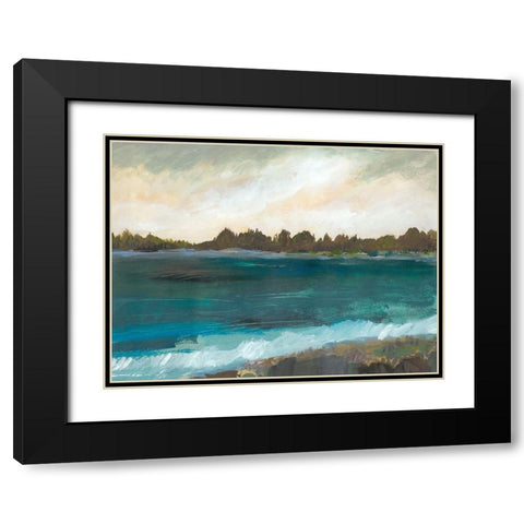Seaside View II Black Modern Wood Framed Art Print with Double Matting by Fields, Karen