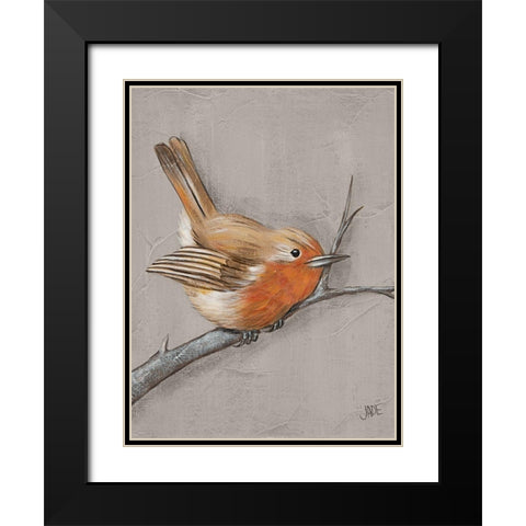 Winter Bird II Black Modern Wood Framed Art Print with Double Matting by Reynolds, Jade