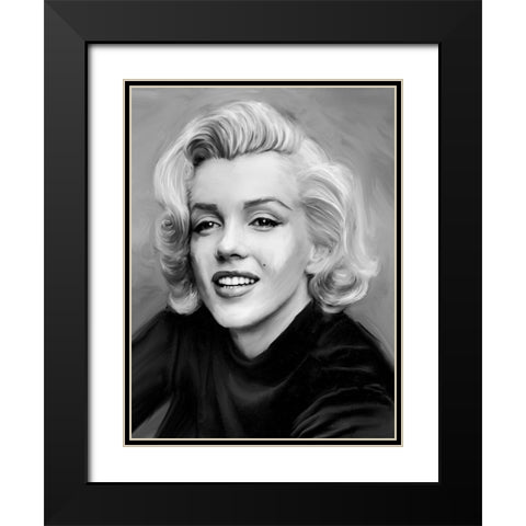 Smile Black Modern Wood Framed Art Print with Double Matting by Michaels, Jerry