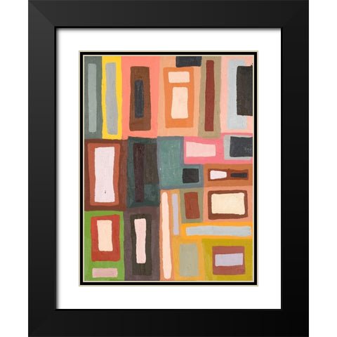 Color Blocking II Black Modern Wood Framed Art Print with Double Matting by Ferrell, Erin McGee