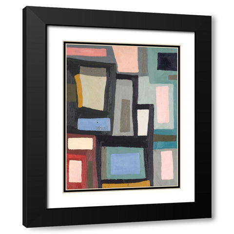 Color Blocking III Black Modern Wood Framed Art Print with Double Matting by Ferrell, Erin McGee