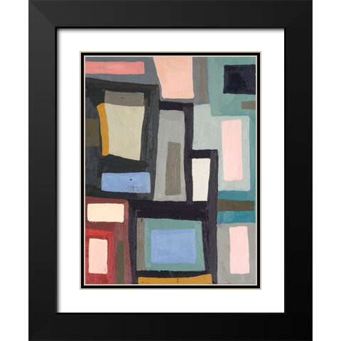 Color Blocking III Black Modern Wood Framed Art Print with Double Matting by Ferrell, Erin McGee