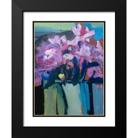 Violet Spring Flowers III Black Modern Wood Framed Art Print with Double Matting by Ferrell, Erin McGee