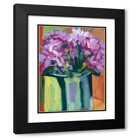 Violet Spring Flowers IV Black Modern Wood Framed Art Print with Double Matting by Ferrell, Erin McGee