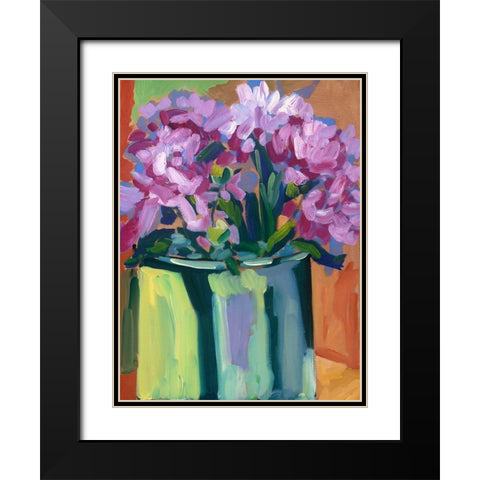Violet Spring Flowers IV Black Modern Wood Framed Art Print with Double Matting by Ferrell, Erin McGee
