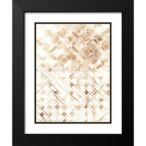 Sepia Madras I Black Modern Wood Framed Art Print with Double Matting by Lam, Vanna