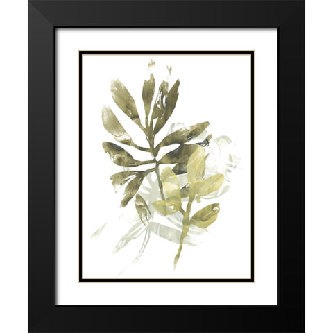 Lichen and Leaves III Black Modern Wood Framed Art Print with Double Matting by Vess, June Erica