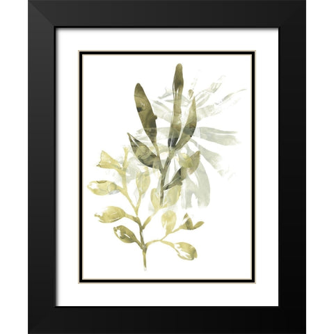 Lichen and Leaves IV Black Modern Wood Framed Art Print with Double Matting by Vess, June Erica