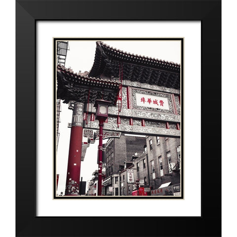 Chinatown Reds II Black Modern Wood Framed Art Print with Double Matting by Quintero, Sonja