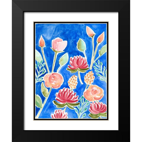 Colorful Array I Black Modern Wood Framed Art Print with Double Matting by Moore, Regina