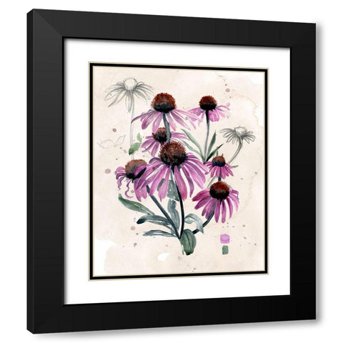Purple Wildflowers I Black Modern Wood Framed Art Print with Double Matting by Parker, Jennifer Paxton