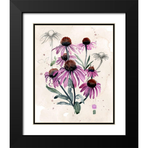 Purple Wildflowers I Black Modern Wood Framed Art Print with Double Matting by Parker, Jennifer Paxton