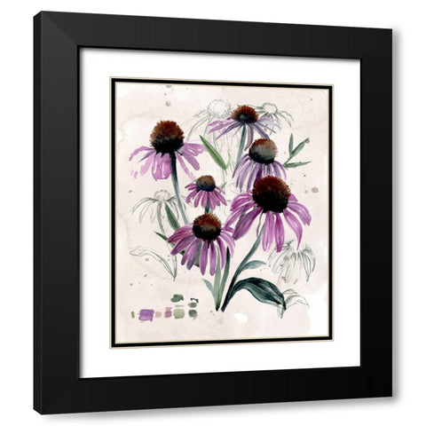 Purple Wildflowers II Black Modern Wood Framed Art Print with Double Matting by Parker, Jennifer Paxton