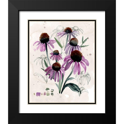 Purple Wildflowers II Black Modern Wood Framed Art Print with Double Matting by Parker, Jennifer Paxton