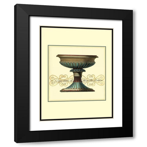 Antica Clementino Urna IV Black Modern Wood Framed Art Print with Double Matting by Vision Studio