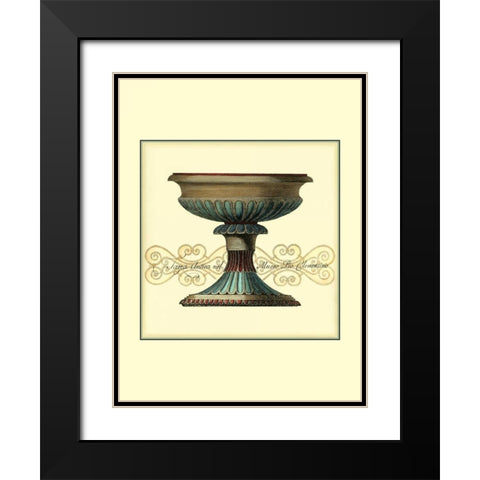 Antica Clementino Urna IV Black Modern Wood Framed Art Print with Double Matting by Vision Studio