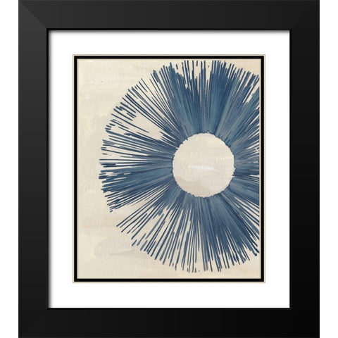 Blue Burst I Black Modern Wood Framed Art Print with Double Matting by Wang, Melissa