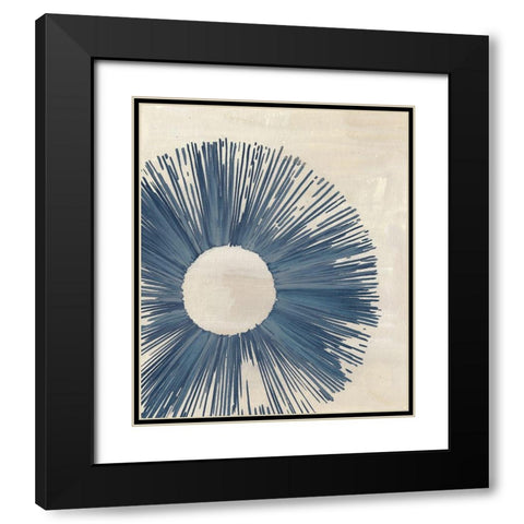 Blue Burst II Black Modern Wood Framed Art Print with Double Matting by Wang, Melissa