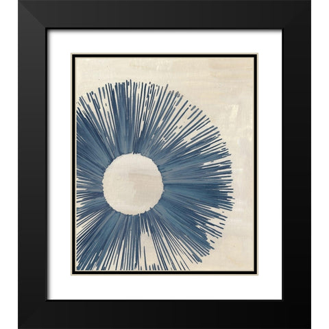 Blue Burst II Black Modern Wood Framed Art Print with Double Matting by Wang, Melissa