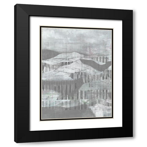 Grey Rolling Hills I Black Modern Wood Framed Art Print with Double Matting by Goldberger, Jennifer