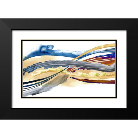 Soundwaves II Black Modern Wood Framed Art Print with Double Matting by Popp, Grace