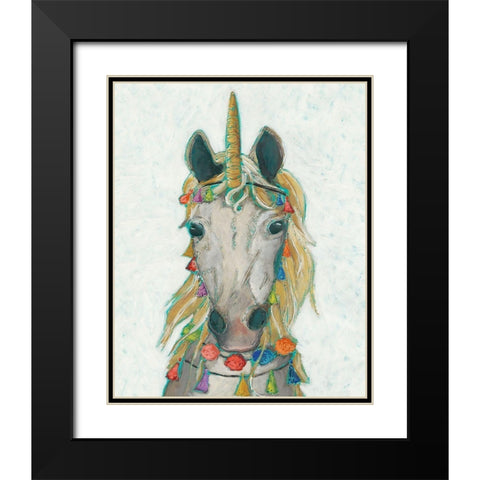 Fiesta Unicorn I Black Modern Wood Framed Art Print with Double Matting by Zarris, Chariklia