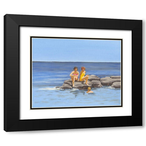 Beach Scene II Black Modern Wood Framed Art Print with Double Matting by Miller, Dianne
